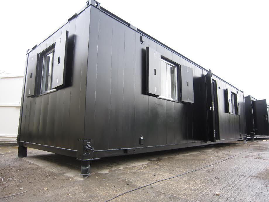 New black shipping container unit