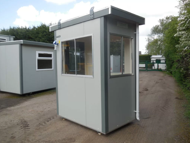 A small portable building used as a security measure
